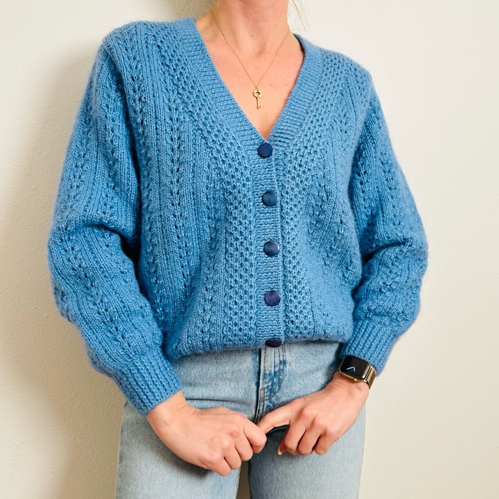 Vintage Cardigan Sweater Hand Knit - Picture 3 of 11